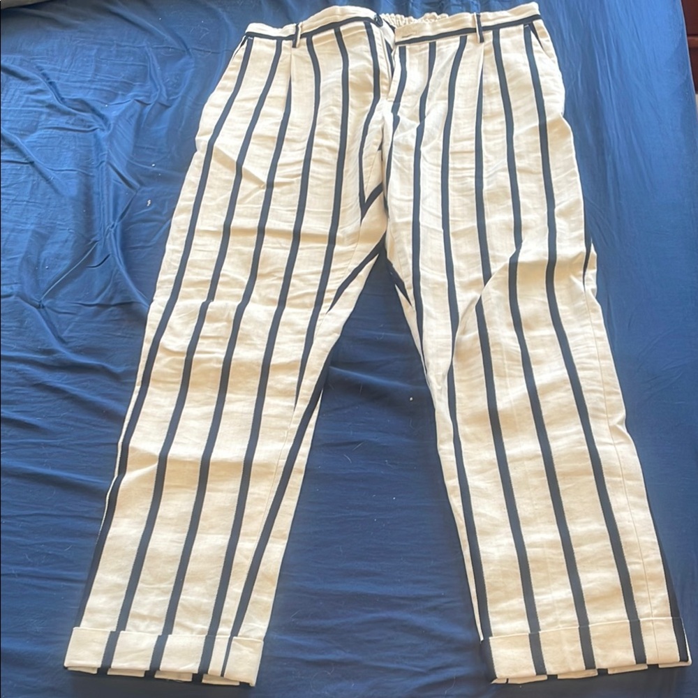 Scotch & Soda Cream and Black Striped Chinos